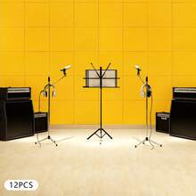 kangten 12 Pieces High Density Sound Insulation Panel, Soundproofing Panel, Sound-Absorbing Wall Panel Set - Orange - View 5