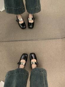Sapatos de plataforma e anabela femininos - Preto - Ver 1