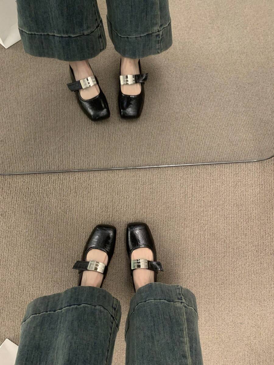 Sapatos de plataforma e anabela femininos - Preto - Ver 1