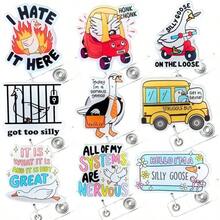Cute Silly Goose Badge Reels 9PC Set U2013 Funny  Adorable Nurse Badge Reel For Work, Perfect Funny Gift For Nurses, Teachers, Offi Workers, And Anyone Who Loves Whimsical Acssories! - 最初的 - 查看 2