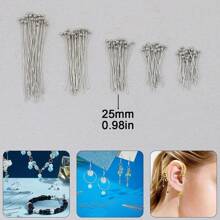 200pcs DIY Jewelry Making Headpins, 16mm-40mm Sizes Ball Pins, Bendable & Cuttable Beading Needles, Suitable For Jewelry Making And Sewing Supplies, Round Head Pins, Earring & Pendant Connectors, Cuttable Beading Pins, Bracelet & Necklace Decorative Pins, Can Replace Eyepins As Bead Piercing Connectors