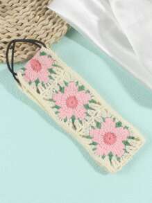 1 Peça Faixa de Cabelo Elegante Tricotada com Floral, Tiara de Moda, Lenço de Cabeça Versátil, Adequado para Dia das Mães, Mês do Orgulho, Volta às Aulas, Ação de Graças, Natal, Ano Novo, Dia dos Namorados, Acessórios de Cabelo de Carnaval, Faixa de Cabelo da Moda