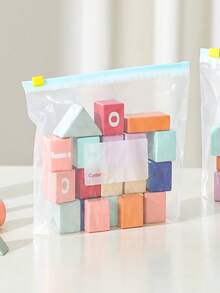 30个/20个自封保鲜袋，适用于冰箱冷冻室的密封可重复密封袋，用于水果蔬菜食品储存、家居装饰、派对和圣诞节储存的厚塑料袋 - 白色 - 查看 8