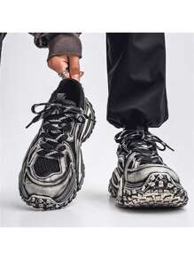 Zapatillas casuales de malla transpirable retro para hombre de Tom's, con suela gruesa que aumenta la altura, zapatos deportivos de ocio de moda, adecuados para jóvenes, verano, zapatillas gruesas parisinas de alta gama