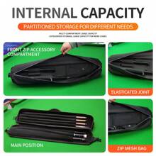 1/2 Cue Billiard Stick Case, Waterproof Oxford Cloth 8-Hole Snooker Cue Carrying Bag