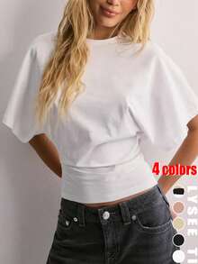 3pcs Women Fashion Casual Solid Loose Fit Batwing Sleeve Top - Multicolor - View 3