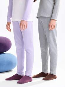 Annil Children's Clothing For Girls, Girls, Boys, Boys, Adults, Teenagers, Long Johns, Autumn Casual Home Warm Clothes - Purple - View 2
