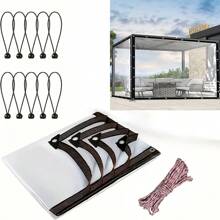 Daeidl Klare Outdoor Regenschutzabdeckung - Fleckbeständig, langanhaltend, 10 Gummibälle und ein Nylonseil, ideal für Outdoor-Balkon, Veranda, Pavillon, Landhausstil