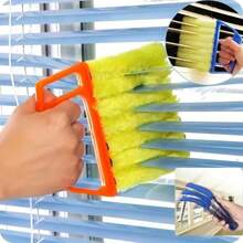 1 pieza Cepillo de limpieza para persianas, fácil de quitar, lavable a máquina, herramienta de limpieza manual, cepillo para eliminar el polvo de las rejillas del aire acondicionado, para limpiar el polvo de las ranuras de las persianas y del aire acondicionador, diseño moderno de mango de plástico, adecuado para la cocina, ventanas de la oficina, dormitorio, ventanas de la sala de estar, limpieza de electrodomésticos