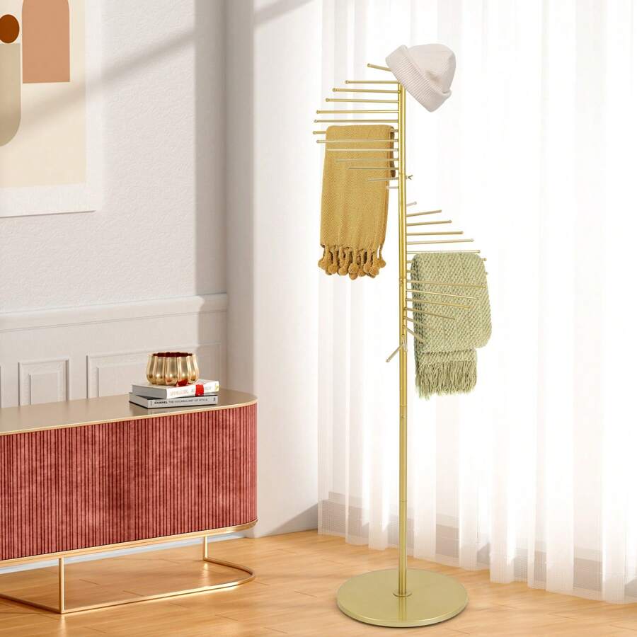 Metal Freestanding Scarf Display Rack, Spiral Towel Scarf DisplayRack ...