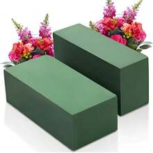 Bloque de espuma de poliestireno verde de 14 cm x 8 cm x 4.5 cm, adecuado para arreglos florales, decoración de plantas y manualidades, apto para decoración de bodas, fondo de novia, arco de boda, centro de mesa, relleno de ramos, también adecuado para Navidad, Halloween, Acción de Gracias, Vuelta al Colegio, Día de San Valentín, Día del Maestro, Día de la Madre