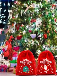 12PCS Christmas Drawstring Bags, Reusable Small Wrapping Bags For Xmas Presents, Christmas Velvet Drawstring Bags Bulk Santa Gift Bags For Candy Wrapping Goodie With Ribbon Drawstring For Xmas Holiday Party Supplies,Christmas Drawstring Gift Candy Bags Small Red Pouch Xmas New Year Party Decor Velvet Bracelet Jewelry Packaging Bag,3.54x4.72inch