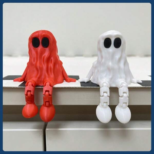 3D Movable Halloween Ghost Figurine, Spooky Party Decor Gift, Cute Decoration Piece For Office Desk, Kitchen, Fridge, Whiteboard, Dishwasher, Home Decor, Valentine's Day Gift For Friends And Family