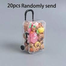 21 piezas Conjunto de joyería luminosa de dibujos animados de capibara de colores - 20 dijes de capibara mixtos + 1 maleta