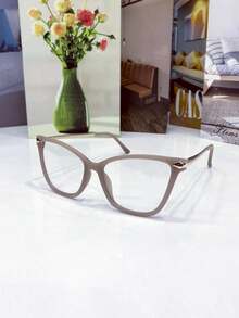 Women's Cat Eye Glasses Frame TR90 Metal Temple Anti- Lens Rest - nudi - 查看 2