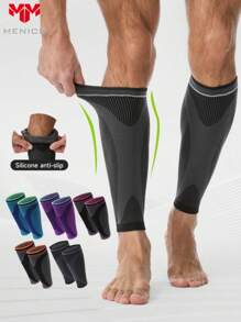 1 件针织运动压缩腿套，适合跑步、健身、跳绳、骑自行车、长防滑小腿套 - 需要两件，购买两件 - 彩色 - 查看 3