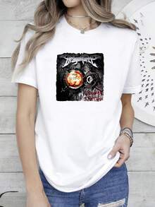 180g Pure Cotton Dragonforce Inhu Rampage T-Shirt Versatile Print Round Neck Short Sleeve Stylish Casual Soft Fashion Stretched For Women Men Comfortable Slightly Graphic Breathable Top For Everyday Wear Unisex Designer Clothes Streetwear Summer