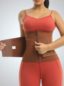 1 pieza Cinturón moldeador de cintura ajustable multicolor para mujer con control de abdomen y borde antirizado, faja reductora de cintura tipo corsé para uso deportivo y al aire libre