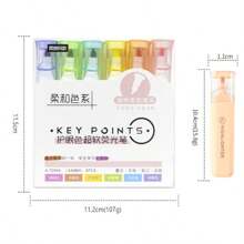 6-Piece Fluorescent Highlighter & Marker Set | Pastel Macaron Hues | Smooth-Flowing For Drawing, Marking & Note-Taking | Vibrant & Soft Colors For School, Office & Creative Use,For School Supplies,Back To School