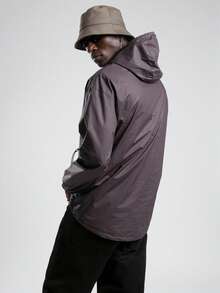 男士全印花拉链中式立领长袖休闲夹克 - 灰色 - 查看 2