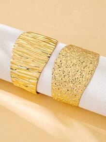 1pc Fashionable, Unique, Geometric Hammered Wavy Cuff Bracelet, Can Be Stacked Or Worn Individually, Bracelets For Women, Suitable For Daily Wear, Parties, Socializing, Gifting To Family And Friends