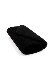 天鹅绒信封设计手拿包红色派对小晚宴包带单肩链条休闲女士钱包 - 黑色 - 查看 6