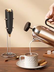 新款奶泡器，强力手持奶泡器，迷你奶泡器，咖啡搅拌器，不锈钢饮品搅拌器，适用于咖啡、拿铁、卡布奇诺、抹茶、热巧克力，便携式奶泡器，无线电动奶泡器迷你咖啡机 - 彩色 - 查看 8