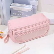 1 件返校：粉色铅笔盒文具袋，适合中学生、小学生，9 层大容量可爱卡通铅笔盒、文具盒、学生礼物、新年礼物、完美的学校和办公用品