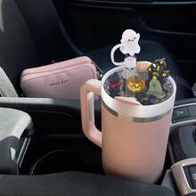 Nova tampa de copo de Halloween com placa de identificação de acrílico criativa de desenho animado tridimensional 40 oz/30 oz decoração luminosa tampa de canudo quebra-gelo copo item decorativo fofo e criativo