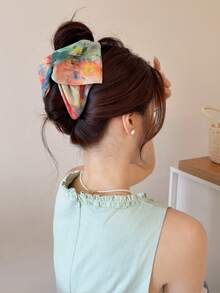 韩版高端扎染三角爪夹优雅百搭发爪发饰冬季发夹 - 彩色 - 查看 2