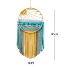 NATICRAFT 1 tấm thảm treo tường Macrame, phong cảnh bãi biển đầy màu sắc, viền hoa dệt thủ công, phông nền vòng tre tua rua, thảm treo tường Dreamcatcher - Nhiều màu - Xem 17