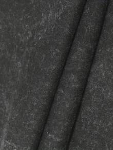 230g Washed, Broken Puzzle Turned Into Masterpiece Printed Double-Sided Men's Summer T-Shirt, High-Quality Wax Printed Cotton All Season Casual Wear, Suitable For Street And Outdoor Activities, Holiday Gifts - 黑色 - 查看 3