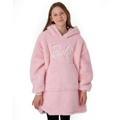  Vanilla Underground X Barbie Girls Pink Blanket Hoodie | Barbie Product | Officially Licensed Merch