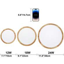 LVL Đèn LED âm trần siêu mỏng hình tròn vân gỗ trắng đen, 3 trong 1, màu sắc ánh sáng đa dạng, thích hợp cho nhà bếp, phòng ngủ, phòng tắm, lắp âm trần. - nhiều màu - Xem 4