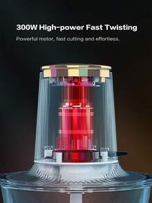 LAC Molinillo de carne eléctrico para uso doméstico con capacidad de 3L, equipado con dispositivo de bloqueo, fácil de desmontar y limpiar, cuchilla de 4 hojas y molienda a doble velocidad para carne y ajo con ajuste de condimentos. - Enchufe EU Tipo C(220-240V) - Ver 5