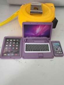 Conjunto de Mini Brinquedos Realistas de Metal com 3 Peças: Telefone, Tablet, Laptop, Decoração de Cena em Miniatura (Ligeira Variação na Cor do Item, o Produto Real Será Enviado) - Multicolorido - Visão 7