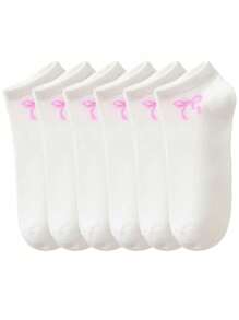 20 Pairs Kids Solid Color Bow Ankle Socks, Student Socks Suitable For All Seasons Sports Socks - Multicolor - View 4