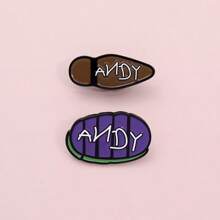 2pcs ANDY Hard Enamel Needle Creative Abstract Brooch Lapel Badge Jewelry Accessories - Multicolor - View 4