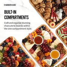 Travel Charcuterie Board With Lid,Cutting Boards For Kitchen, Black Handles, Perfect For Charcuterie & Snacks - màu nâu - Xem 6