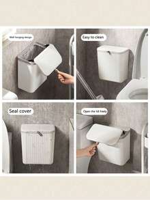 1 Piece, Simple, Stylish And Convenient Wall Mounted Household Wastebasket, Designed For Living Room, Kitchen, Kitchen Cabinet, Bathroom, Home Decoration, Bathroom Storage. Perfect For Summer And Back To School Season.