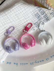 Minimalist Cool Stereo Headphone Keychain Creative Casual Style Cool 3D Headphone Keychain Creative Casual Backpack Pendant Gift For Friends Cute Keychain Pendant Y2K