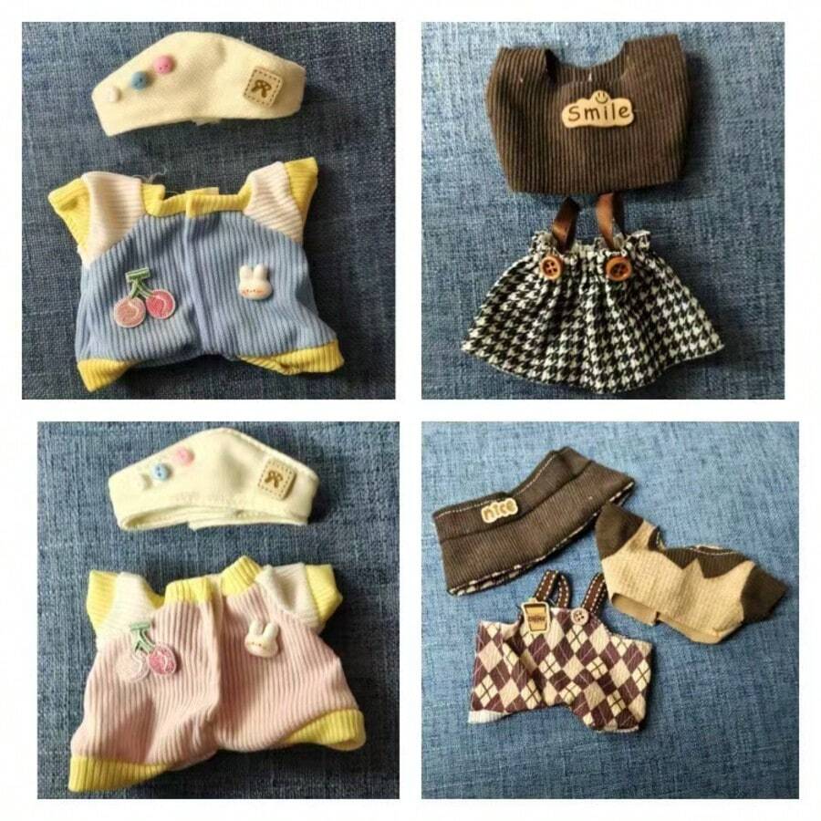 17 厘米毛绒布布娃娃衣服，布布坐姿派对服装套装，适合第 1 代和第 2 代 - 彩色 - 查看 1