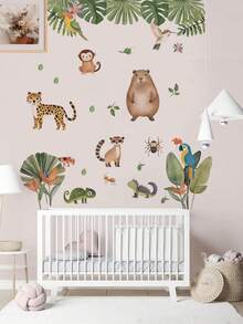 2 miếng dán tường/1 miếng dán tường - [Miếng dán tường hình động vật hoạt hình cây lớn, miếng dán tường hình động vật dễ thương] Miếng dán tường PVC tự dính có thể tháo rời dùng cho phòng trẻ em, phòng trẻ em, phòng vui chơi hoặc lớp học - Trang trí tường dễ thương và sáng tạo cho mọi không gian - Nhiều màu - Xem 8