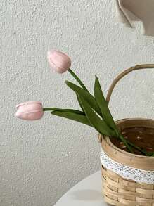 1/2/3 Stücke rosa romantische Tulpen Künstliche Blumen, Raumdekoration, Feiertags-Dekoration, Abschlussgeschenk, Geschenk für Freundin, Mutter