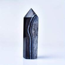 CUPIDCRYSTAL 天然黑玛瑙塔点、水晶柱、完美水晶礼品、裸石珠宝制作、独特家居装饰冥想石 - 黑瑪瑙 - 查看 8