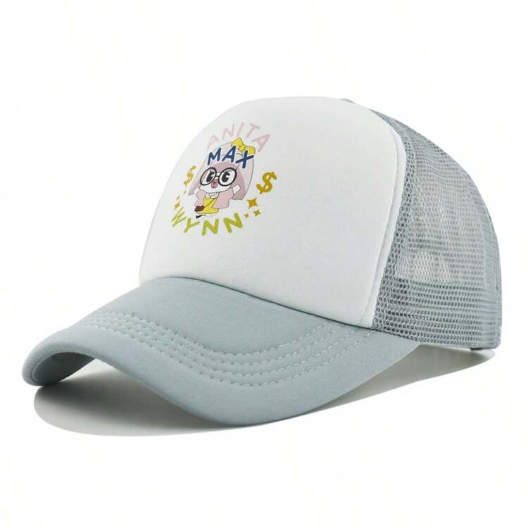 1pc Casual Street Style Men's ANITA MAX WYNN Printed Baseball Cap, Outdoor Fashion Trucker Hat, Adjustable Sun Protection Breathable Mesh Cap, Suitable For Spring, Autumn, Traveling, Beach,Summer,Holiday - Multicolor - View 3