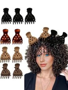 6 件发根提升夹，用于发型配件，卷发，无折痕，发根提升夹，适合浓密自然卷发发饰女爪夹秋季配饰秋冬发夹，适合度假装扮女士 - 彩色 - 查看 1