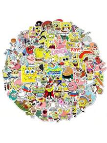 Nickelodeon 50 Stücke offiziell lizenzierte SpongeBob Schwammkopf Aufkleber, hochwertige Fans Eugene H. Krabbe Squidward Tentakel Aufkleber für Wasserflasche, Sandy Cheeks, Sheldon J. Plankton, wasserfeste DIY Aufkleber für Laptop, Handy, Skateboard und Geschenke für Mama, Papa, Großmutter, Großvater, Lehrer, Schwester, Bruder, Freund, lustige Valentinstags Geschenke
