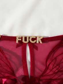 3PCS, Heart-Shaped Nipple Covers And Sexy Women's Lingerie, Customizable Crystal Letters, Personalized With Your Own Text, Butterfly Design Sexy Lingerie And Nipple Covers, Best Lingerie For Women. Perfect Gift For Girlfriend, Wife, Family, Valentine's Day Gift