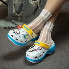 Crocs Pantuflas/Sandalias para mujer - Zuecos azul nube clásicos de elfo, zapatos deportivos casuales livianos y cómodos para uso diario, 210822-90H